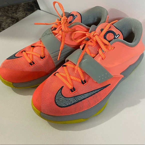 Nike ORANGE gray logo sports athletic KD 7 SNEAKERS shoes training basketball - Picture 11 of 11